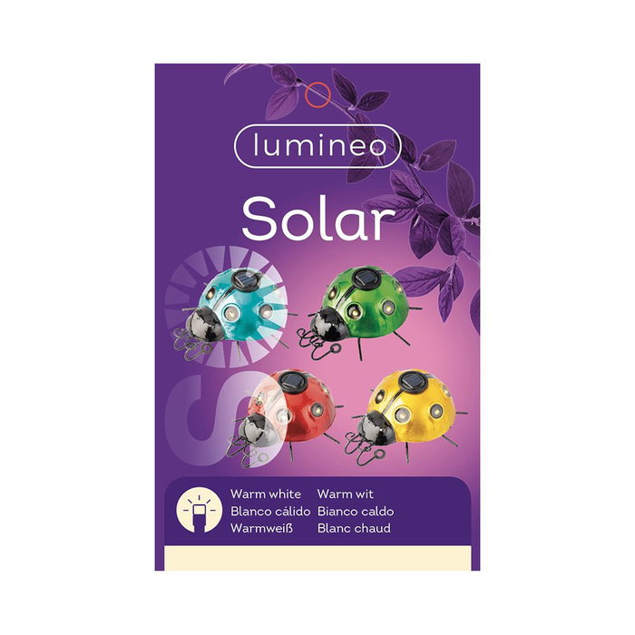 Lumineo Figura solar mariquita LED 6uds 14.5x13x5cm Batería Incluida Luz Cálida