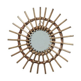 Decoris Espejo de mimbre con forma de sol, ø40 x 2,5 cm