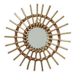 Decoris Espejo de mimbre con forma de sol, ø40 x 2,5 cm