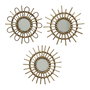 Decoris Espejo de mimbre con forma de sol, ø40 x 2,5 cm