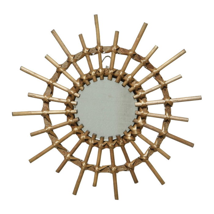 Decoris Espejo de mimbre con forma de sol, ø40 x 2,5 cm