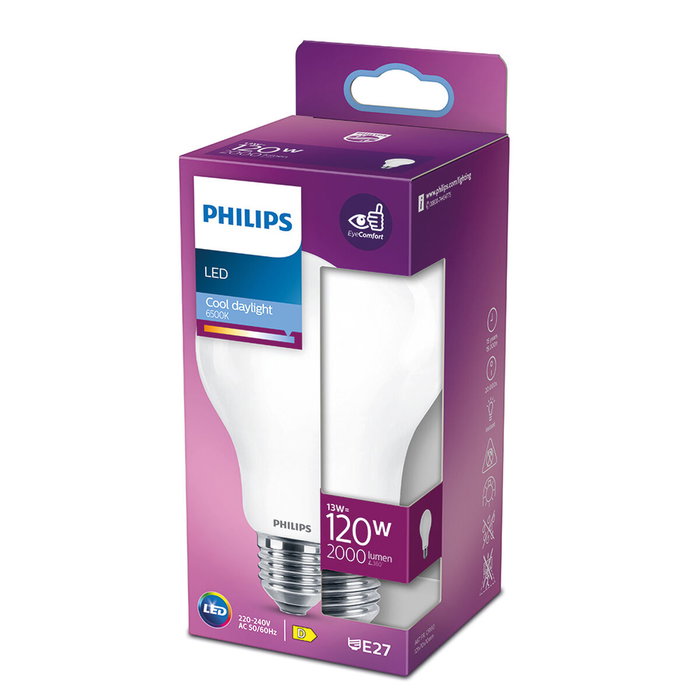 Philips Bombilla LED estándar E27 13W 2000 lm 6500K luz fría