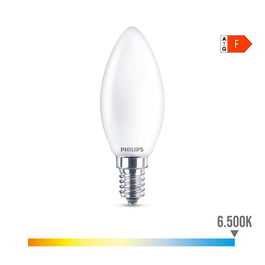 Philips Bombilla Vela LED E14 4,3W 470lm 6500K Luz Fría Ø3,5 x 9,7 cm