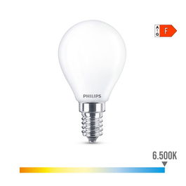 Philips Bombilla Esferica LED E14 4,3W 470lm 6500K Luz Fria Ø4,5 x 8,2 cm