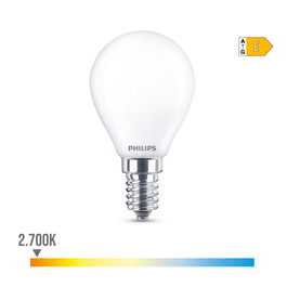 Philips Bombilla Esférica LED E14 6,5W 806 lm 2700K Luz Cálida Ø4,5 x 8 cm