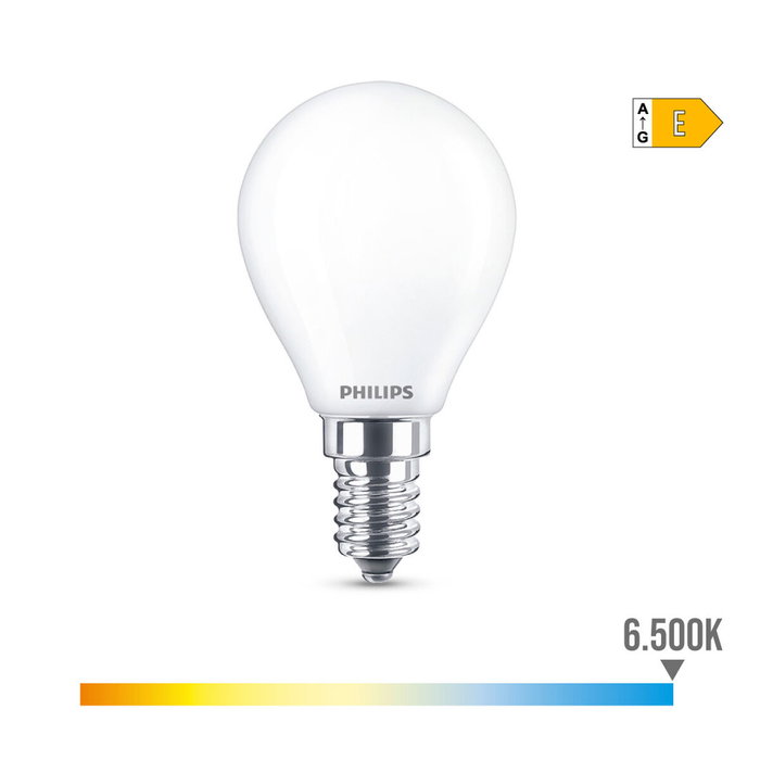 Philips Bombilla Esférica LED E14 6,5W 806lm 6500K Luz Fría Philips Bombilla Esférica LED E14 6,5W 806lm 6500K Luz Fría