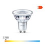 Philips Bombilla Dicroica LED GU10 4,6W 390lm 2700K Luz Calida Ø5 x 5,4 cm