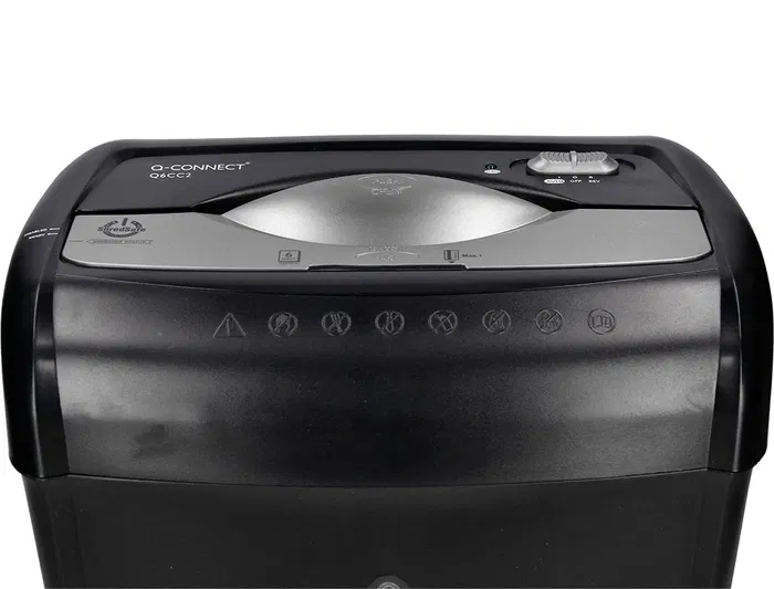 Q-connect Destructora kf17970 6 Hojas, Papelera 14L, Corte Partículas P-3, Grapas, Clips, Tarjetas