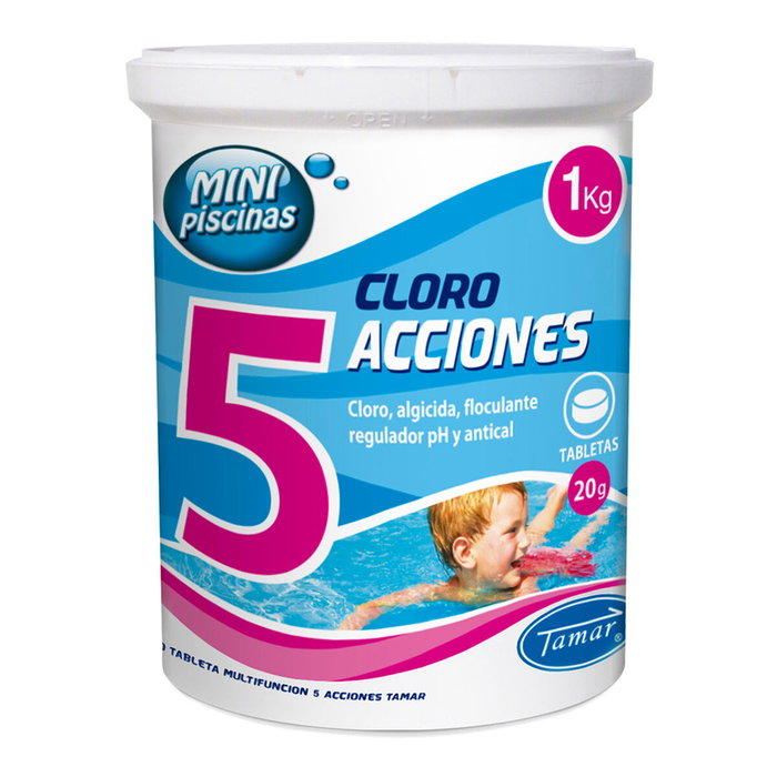 Tamar Cloro 5 Acciones en Tabletas - Bote 1 kg Tamar Cloro 5 Acciones en Tabletas - Bote 1 kg