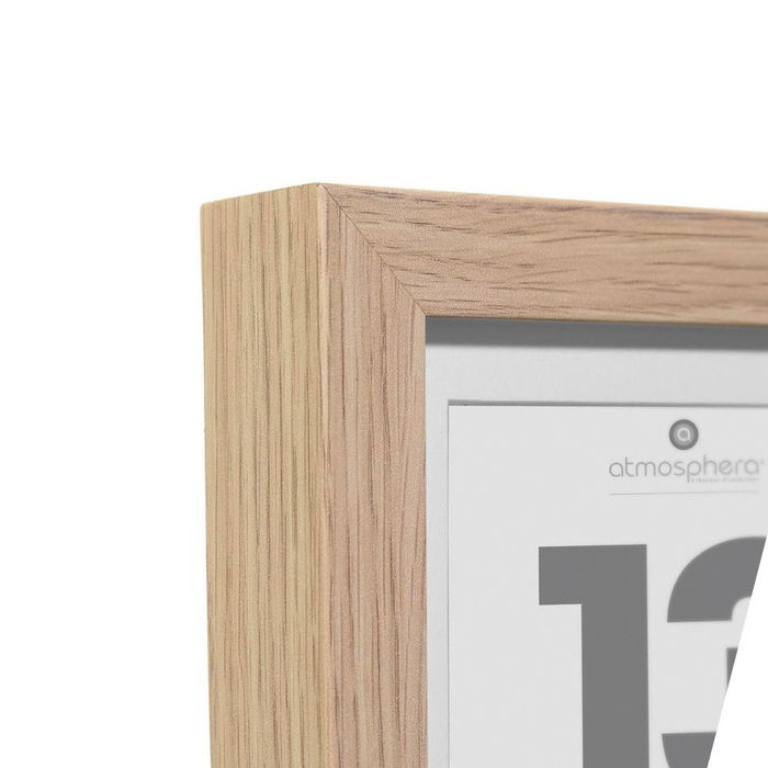 Atmosphera Marco de Fotos Eva, Madera Natural con Passepartout Decorativo, 13x18 cm, para Colgar y Sobremesa