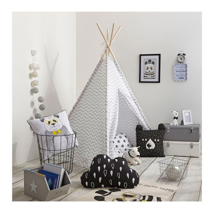 Atmosphera Tipi Infantil Gris con Funda de Almacenaje 160x120x120cm