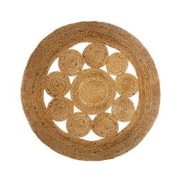 Atmosphera Alfombra Yute Calada Redonda Ø 80 cm Natural