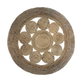 Atmosphera Alfombra calada de yute Natural Ø80 cm