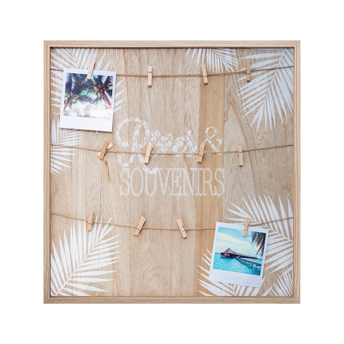 Cuadro Portafotos con Pinzas Atmosphera Madera MDF 48 x 48 x 2 cm