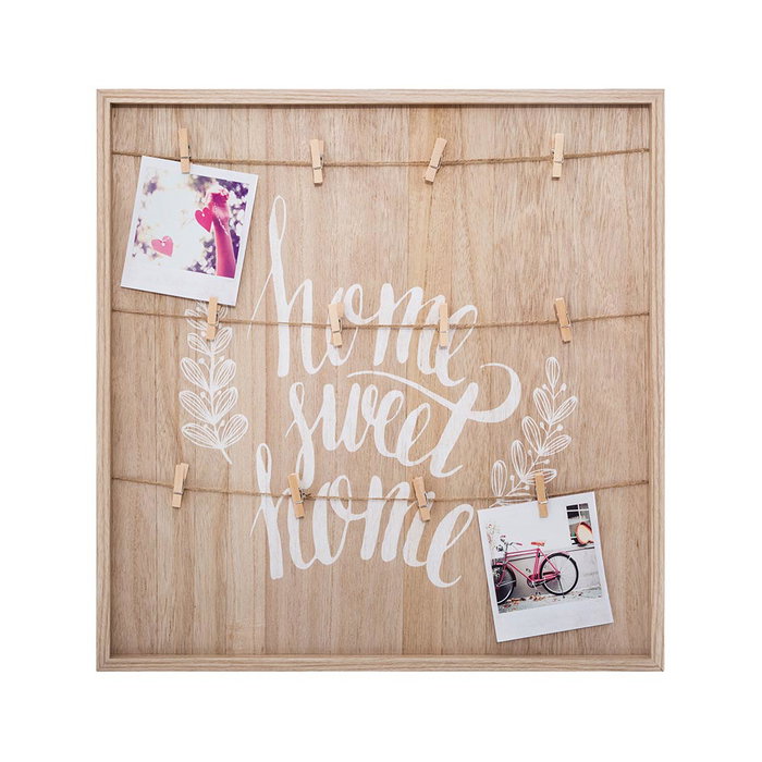 Cuadro Portafotos con Pinzas Atmosphera Madera MDF 48 x 48 x 2 cm