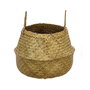Atmosphera Cesta de mimbre natural plegable con dos asas, diámetro 33 cm x alto 33 cm