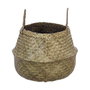 Atmosphera Cesta de mimbre natural plegable con dos asas, ø33 x 33 cm