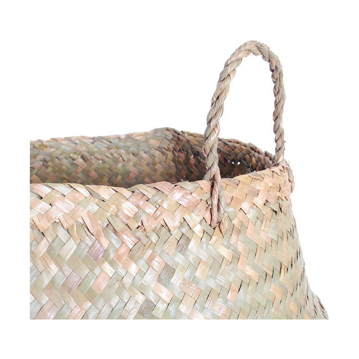Atmosphera Cesta de mimbre natural plegable con dos asas, ø33 x 33 cm