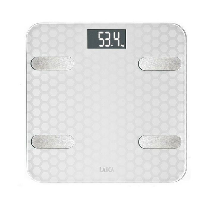 Laica Báscula de Baño Digital Bluetooth Composición Corporal Inteligente Blanca 180Kg PS7011
