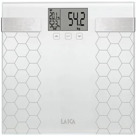 Laica Báscula de Baño Digital con Cálculo de la Composición Corporal, Color Blanco, Máximo 180 kg Laica Báscula de Baño Digital con Cálculo de la Composición Corporal, Color Blanco, Máximo 180 kg