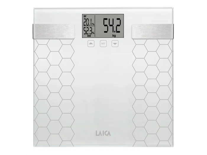 Laica PS5014 Báscula de Baño Digital de Composición Corporal, Gris