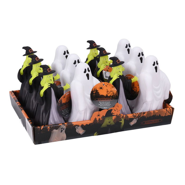 Figura Halloween con LED y Sonido, Modelos Variados, 14 cm