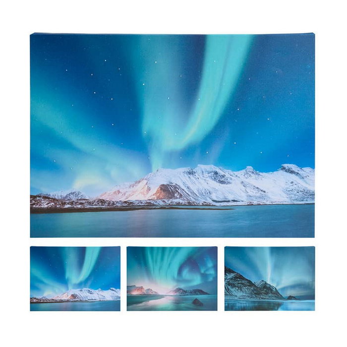 Cuadro LED de aurora boreal con 40 LEDs, modelos variados, 28 x 38 cm