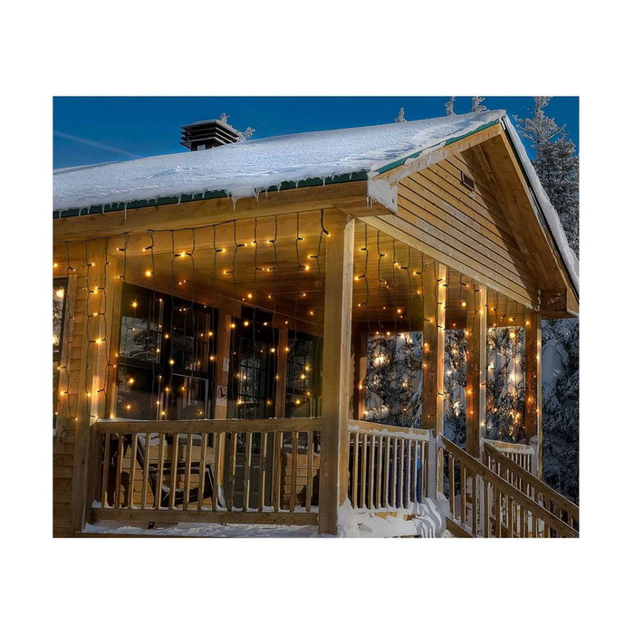 Home & Styling Cortina de luces 189 LEDs Blanco cálido con efecto flash