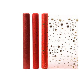 Decoris Camino de Mesa de Organza 3 Modelos Surtidos Rojos 200 x 35 cm