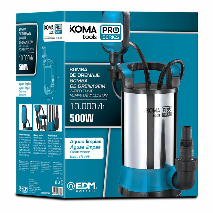 Koma Tools Bomba sumergible de aguas limpias 500W Bal-500