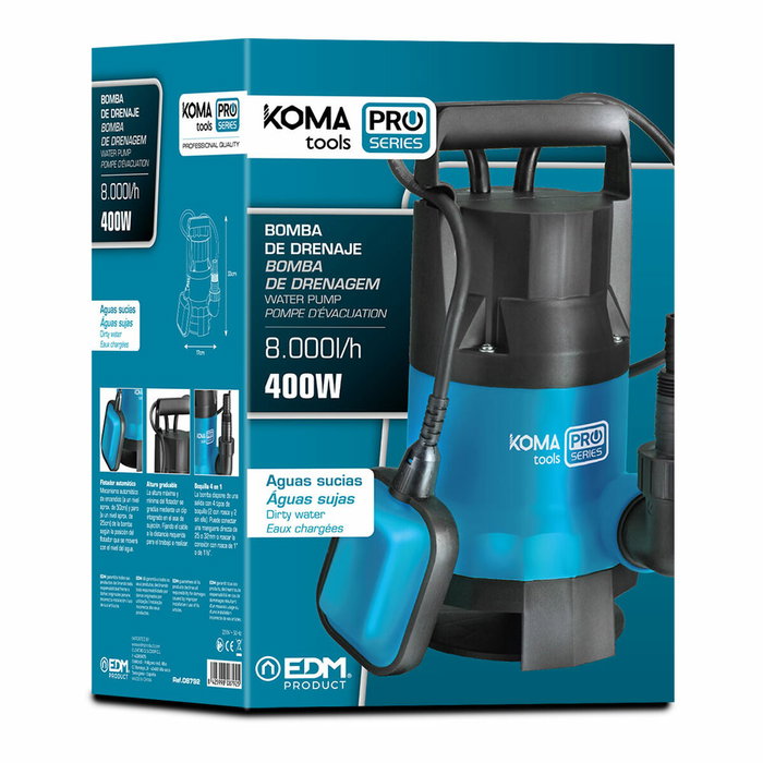 Koma Tools Bomba de drenaje para aguas sucias Bas-400 400W Koma Tools Bomba de drenaje para aguas sucias Bas-400 400W