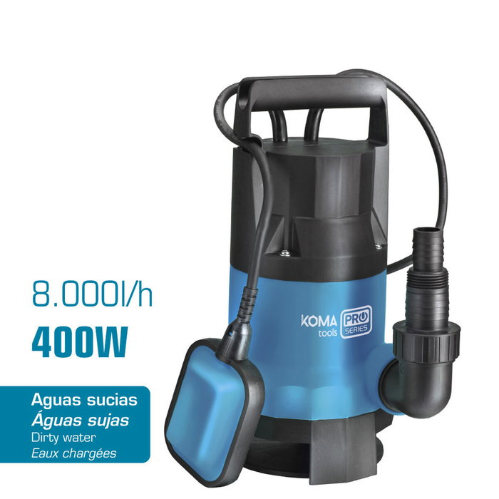 Koma Tools Bomba de drenaje para aguas sucias Bas-400 400W Koma Tools Bomba de drenaje para aguas sucias Bas-400 400W