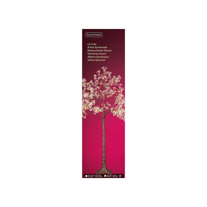 Lumineo Gypsophila Purpurina Árbol LED Purpurina IP44 150cm 126 Luces Cálidas