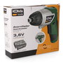 Koma Tools Atornillador Recargable 3.6V con Batería 1300mAh, Cargador, Portapuntas y 54 Puntas, Mango Antideslizante 2 Posiciones, 6 Ajustes de Par, Luz LED