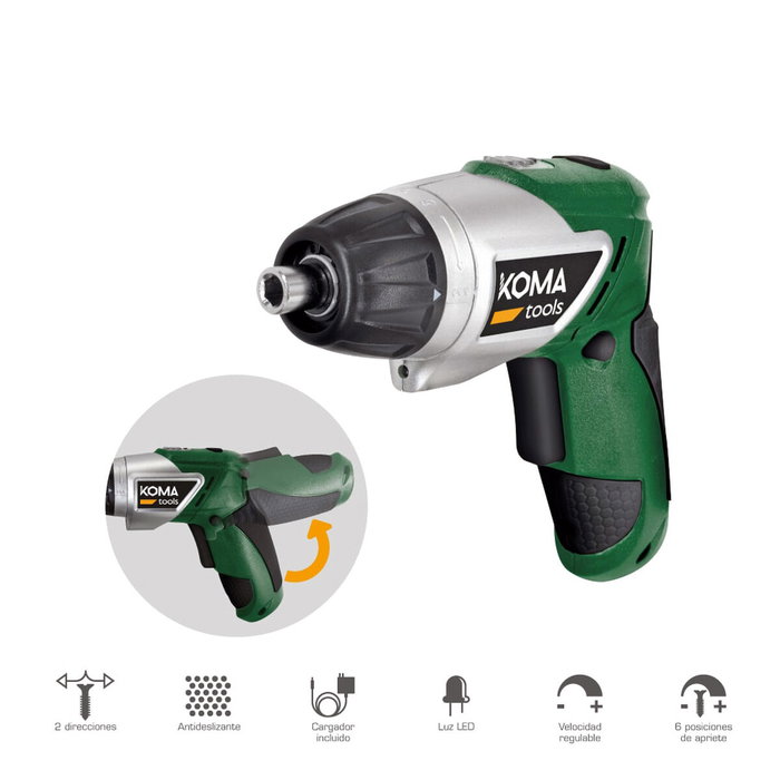 Koma Tools Atornillador Recargable 3,6 V con 54 Puntas