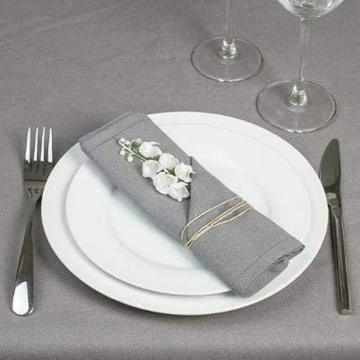 Atmosphera Servilletas de Algodón Gris 40 x 40 cm, 4 uds