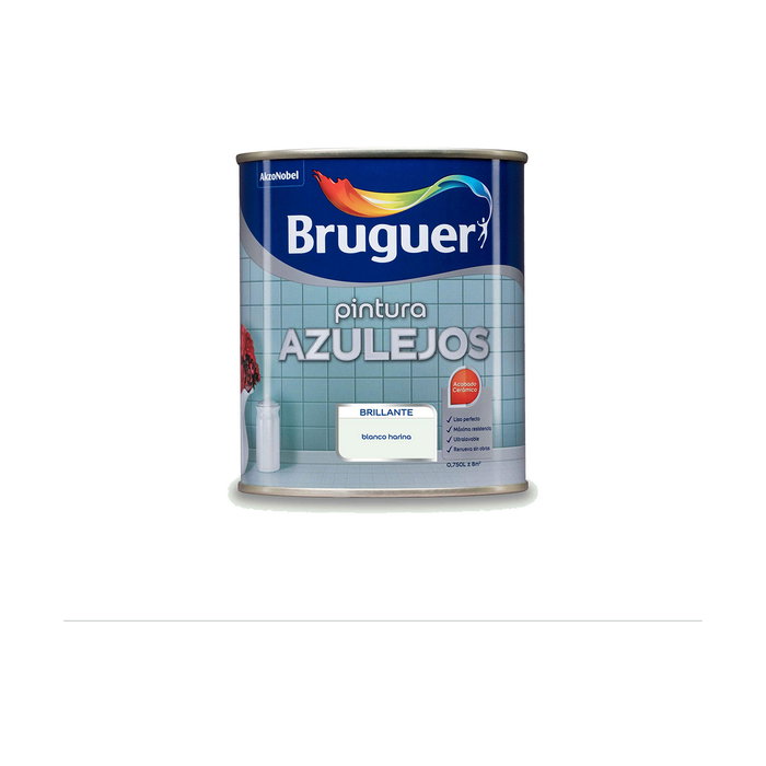 Bruguer Pintura para azulejos blanco harina brillante 750 ml Bruguer Pintura para azulejos blanco harina brillante 750 ml