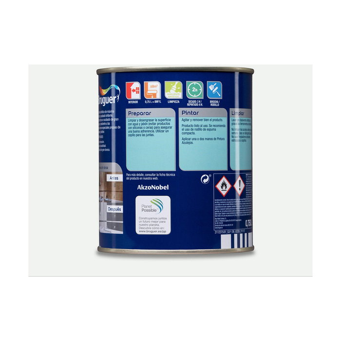 Bruguer Pintura para azulejos blanco harina brillante 750 ml Bruguer Pintura para azulejos blanco harina brillante 750 ml