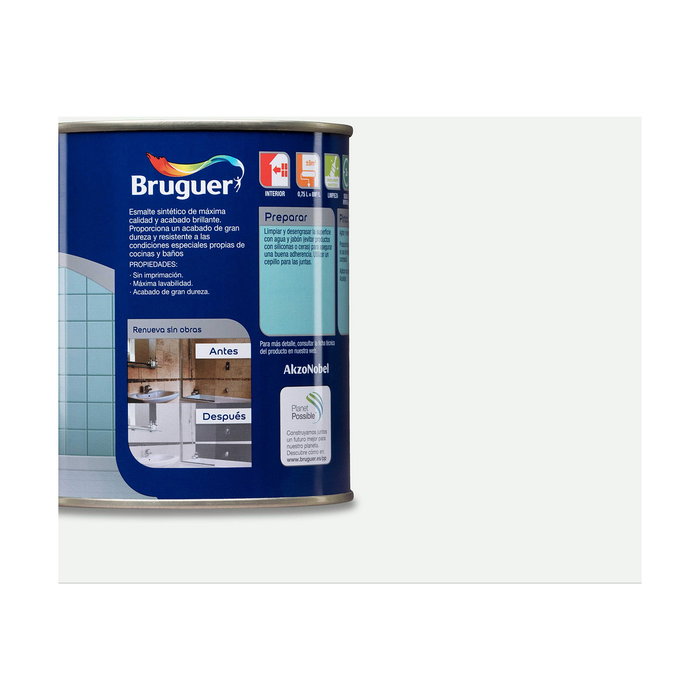 Bruguer Pintura para azulejos blanco harina brillante 750 ml Bruguer Pintura para azulejos blanco harina brillante 750 ml