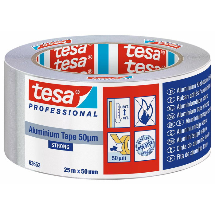 Tesa Cinta de aluminio 50 micras 50 mm x 25 m Tesa Cinta de aluminio 50 micras 50 mm x 25 m