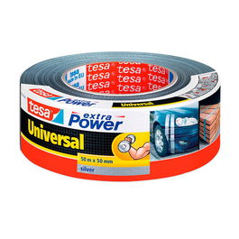 Tesa Cinta Americana Extra Power Universal Cinta Adhesiva Plateada 50 mm x 50 m