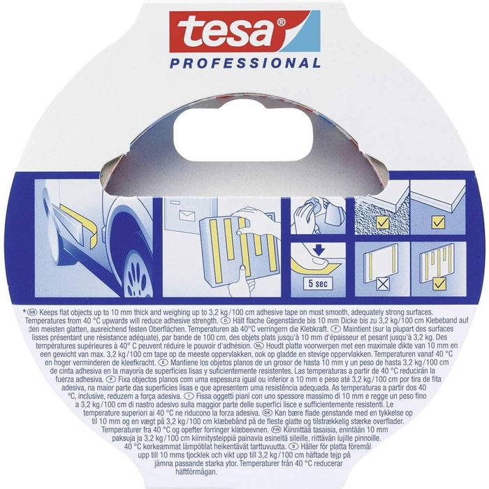 Tesa Cinta doble cara montaje especial espejos 19 mm x 5 m