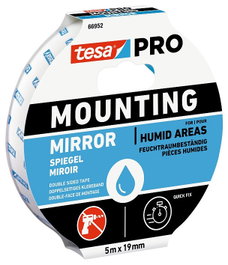 Tesa Cinta doble cara montaje especial espejos 19 mm x 5 m