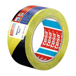 Tesa Cinta de señalización balizar adhesiva negro/amarillo 50 mm x 33 m