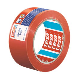 Tesa Cinta de balizar adhesiva roja 50 mm x 33 m