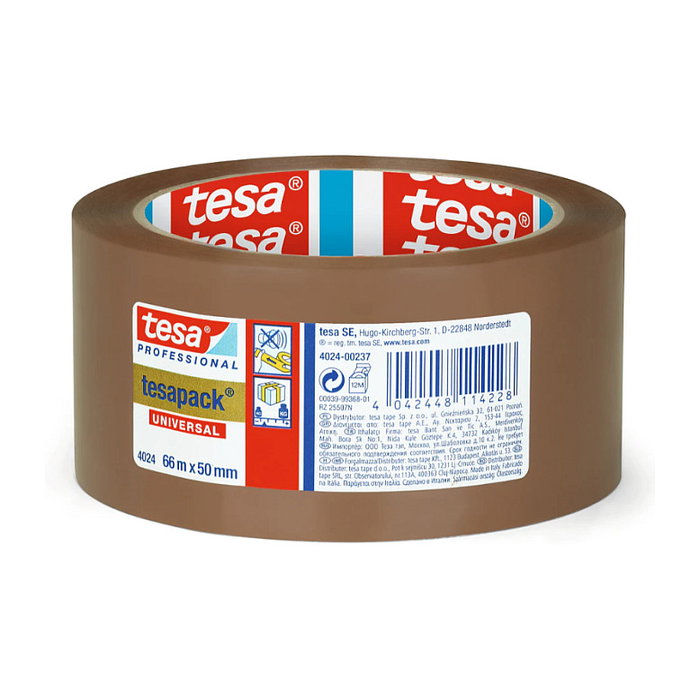 Tesa Cinta de embalar de poliolefina marrón 50 mm x 66 m Tesa Cinta de embalar de poliolefina marrón 50 mm x 66 m