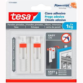 Tesa Clavo Adhesivo Ajustable Hasta 1 kg Para Pared Lisa y Texturizada