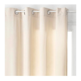 Atmosphera Cortina Lilou con ollaos, Marfil, 140 x 260 cm