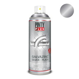 Pinty Plus Spray Galvanizado en Frío Plata Aerosol Anticorrosivo con Base de Aluminio y Zinc para Alta Protección Antioxidante en Metales