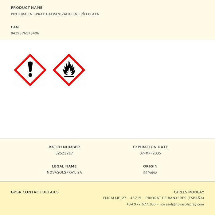 Pinty Plus Spray Galvanizado en Frío Plata Aerosol Anticorrosivo con Base de Aluminio y Zinc para Alta Protección Antioxidante en Metales